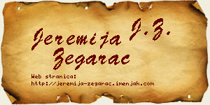 Jeremija Žegarac vizit kartica